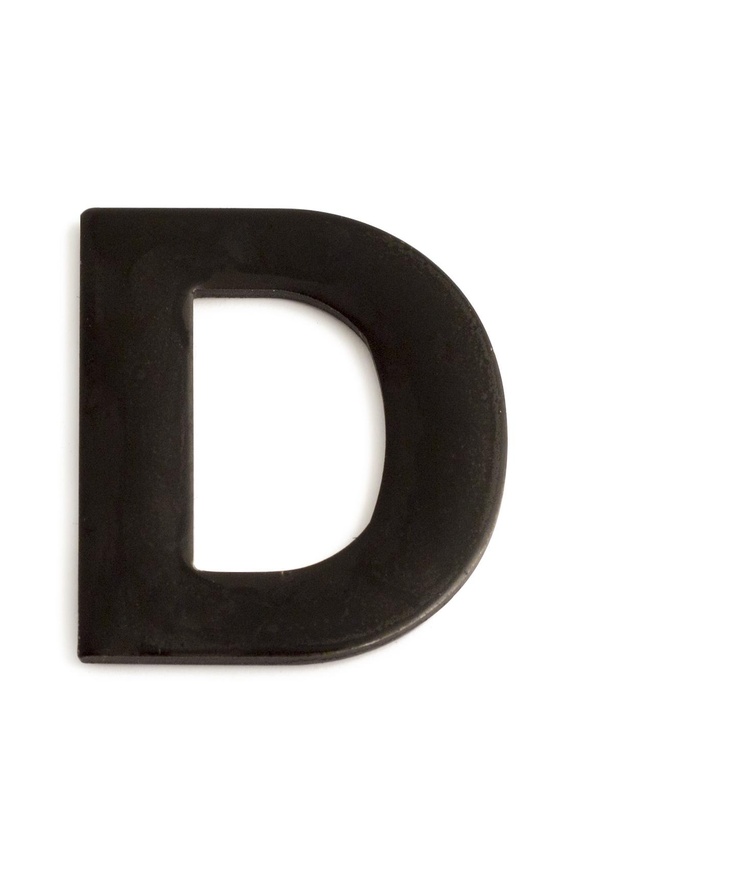 Bokstav självhäftande d svart 50mm