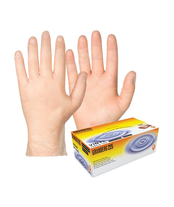 Handske engång granberg vinyl Stl m