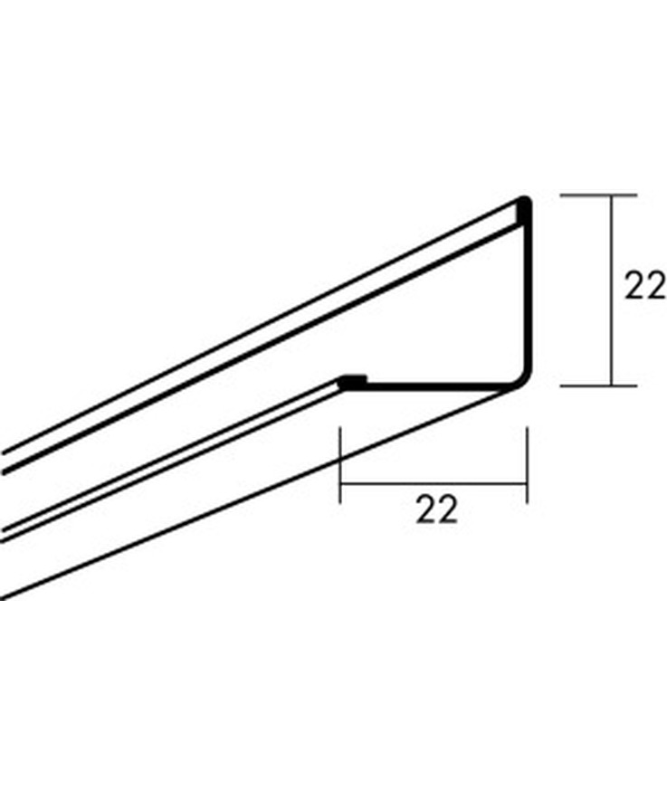 Vägglist connect 22/22 3000mm Vit