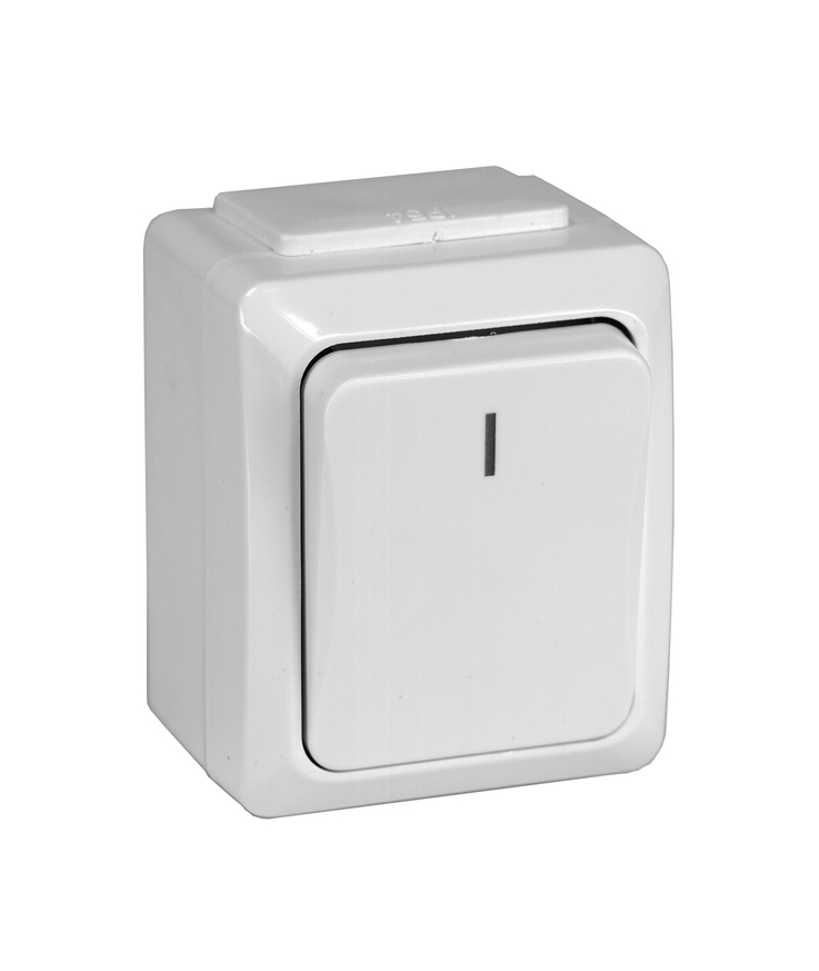 Strömbrytare 2-pol ip54 vit