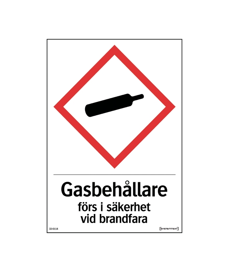 Skylt gasflaskor vit 210x297 148x210