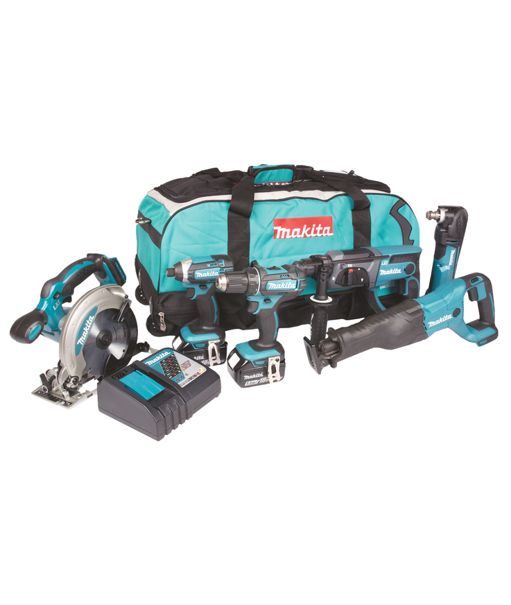 Kombokit dlx6038t makita 18v 6 Verktyg 3 batterier