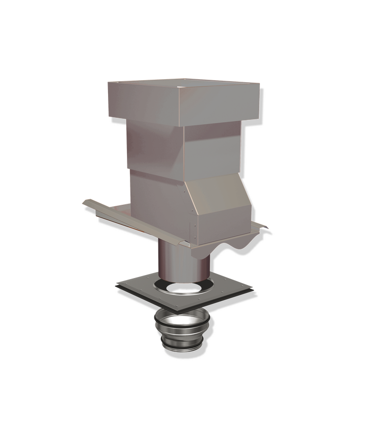 Ventilationshuv 2-kupig 1-kant Silver 160/125