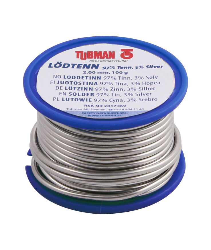 Lödtenn tubman silver 2mm 100g 97tenn 3silver