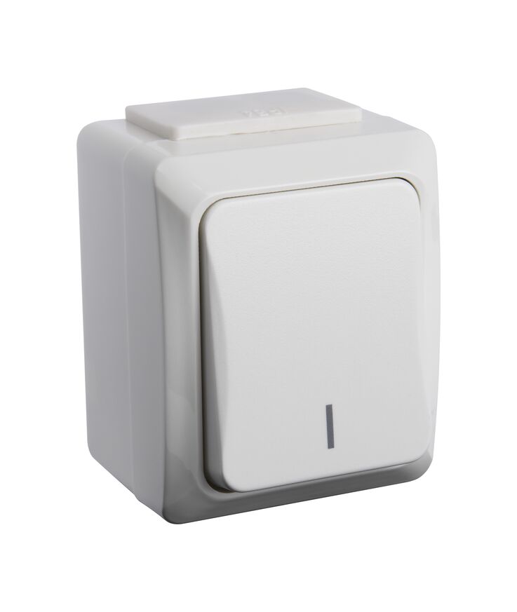 Strömbrytare 2-pol ip54 vit