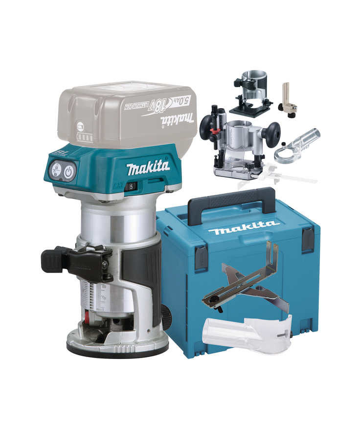 Multifräs drt50zjx5 makita 18v Solo 3xbas 3xstål makpac