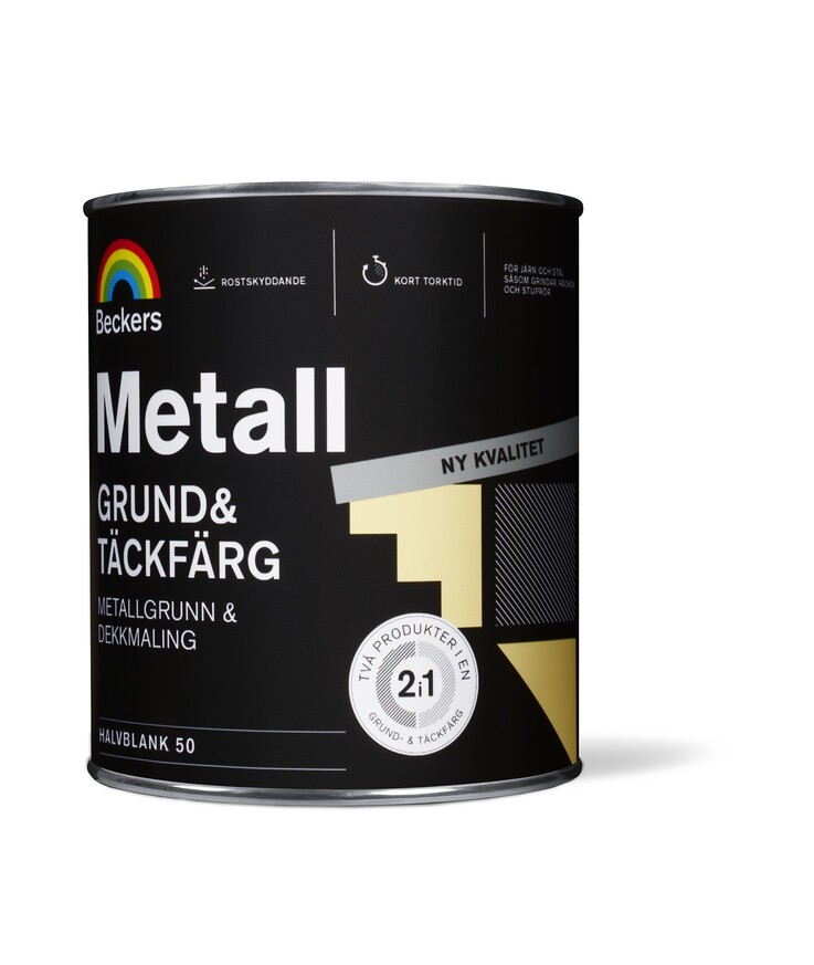Grund och täckfärg metall Vit/bas a 0,675l