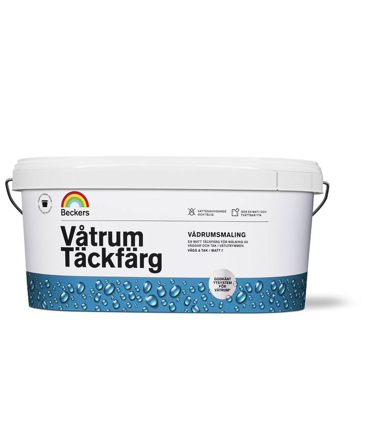 Täckfärg våtrum matt vit/bas a 3,6l