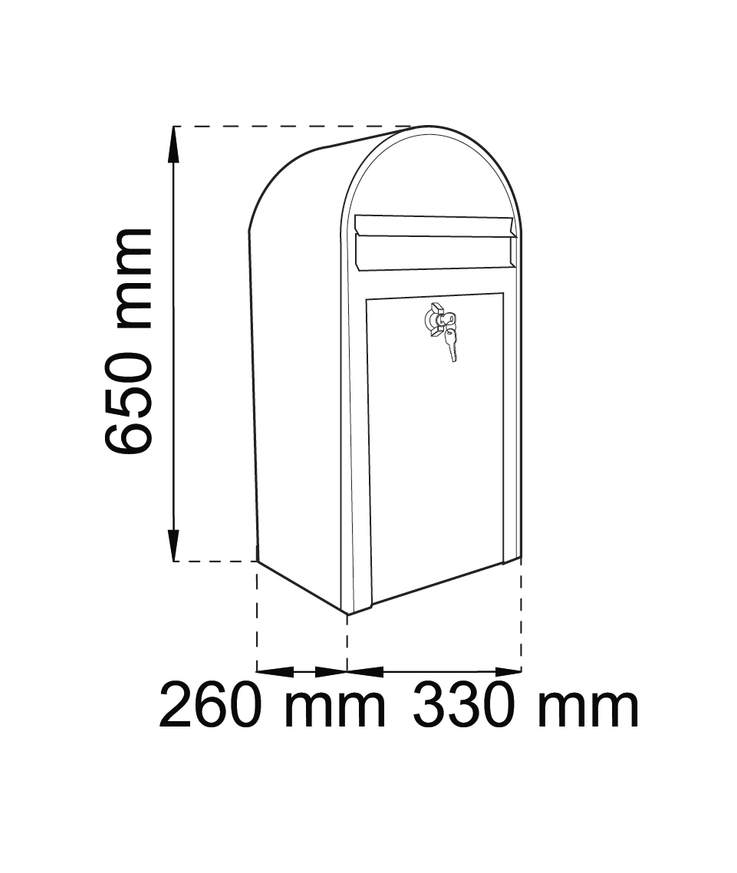 Postlåda 9444 midi vit 650x330mm