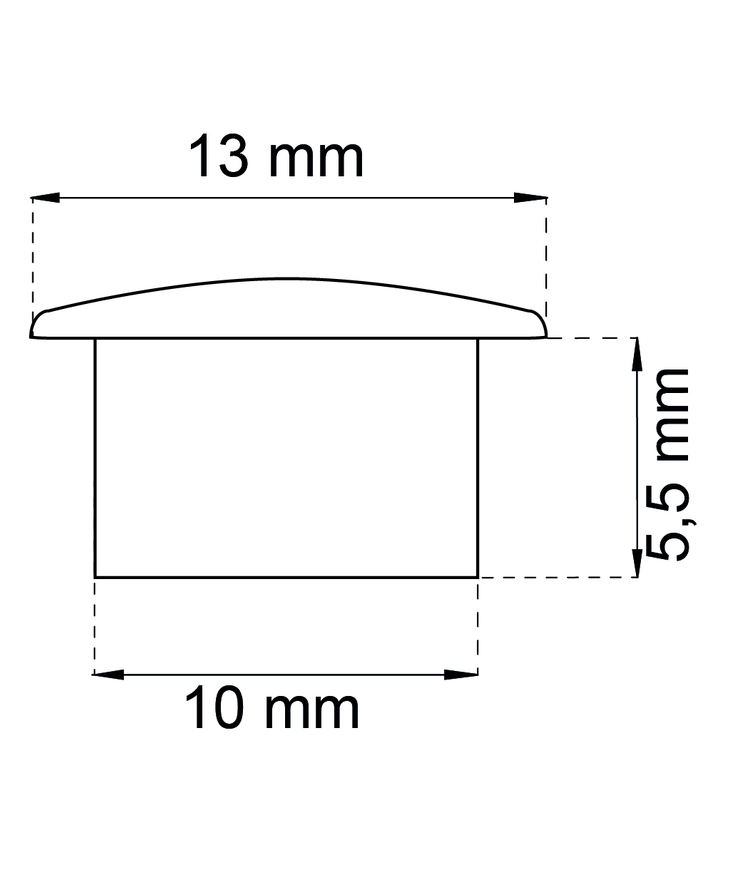 Täckplugg 192 plast vit D10/13mm 10st