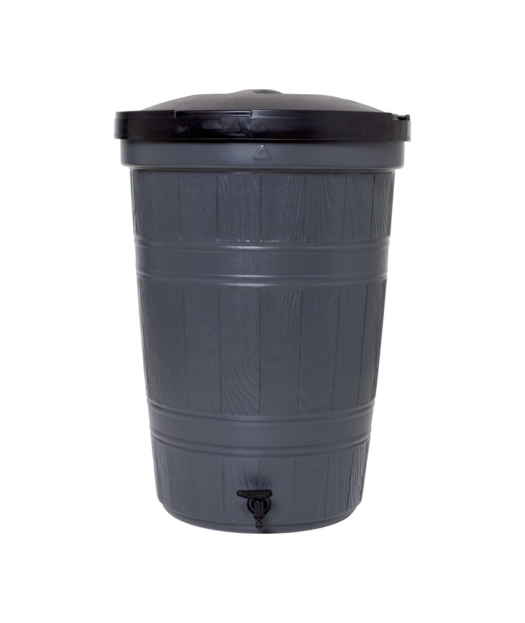 Regntunna m lock/kran Greenline grå 200l