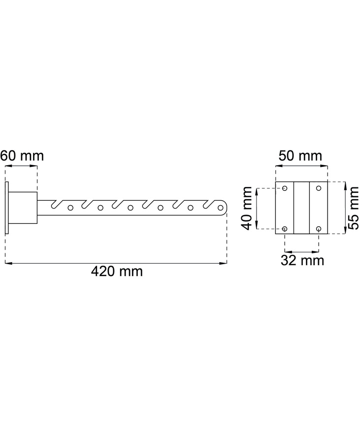 Balkonghängare 740 efz 420mm Sb