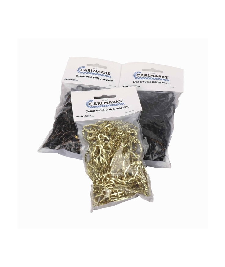 Dekorkedja carlmarks polygon Svart 2mmx3m