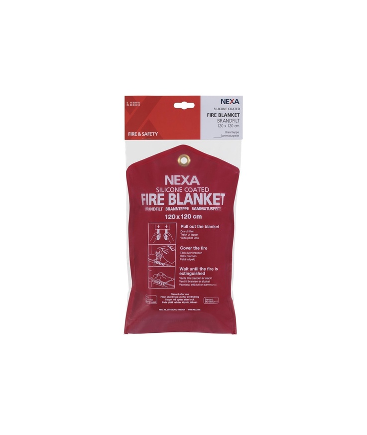 Brandfilt silikon röd fb-120 r 120x120cm