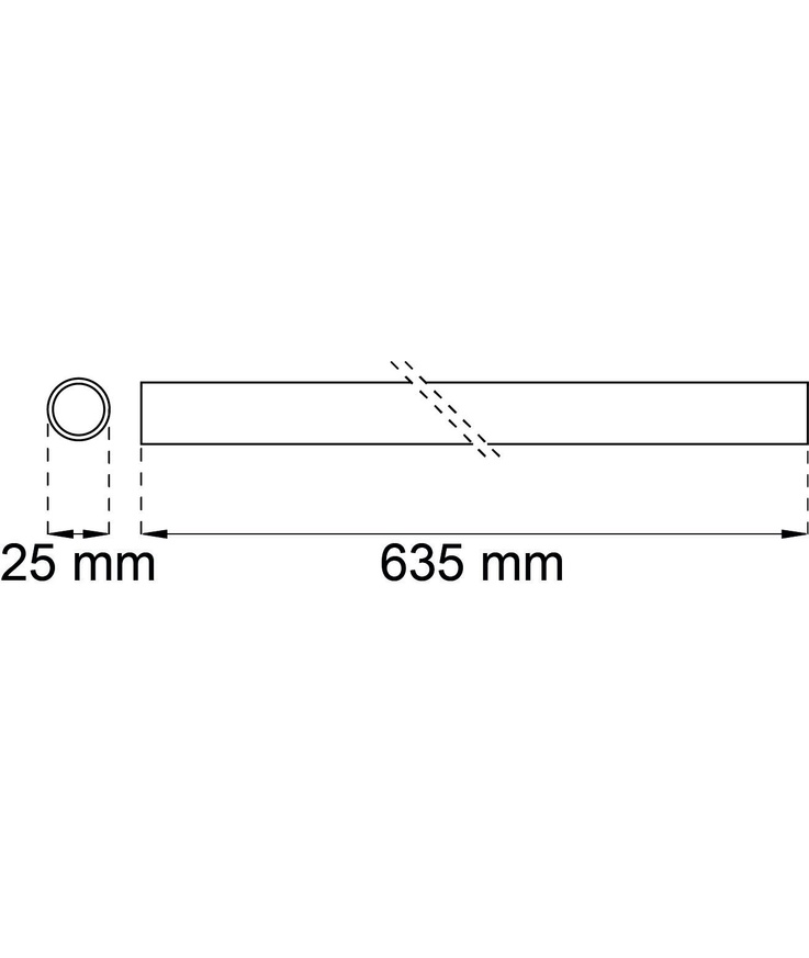 Dp-rör 2200 krom d25x1800mm