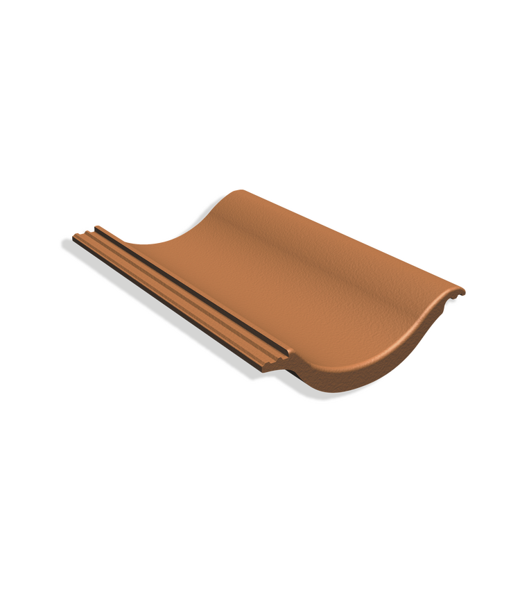 Takpanna exklusiv betong 1-kup Benderit tegelröd halvpall