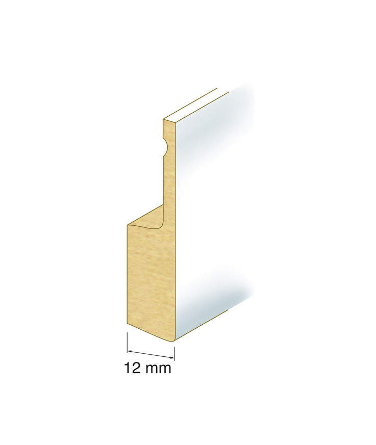 Golvsockel kanal-list vit 12x56mm 2400mm