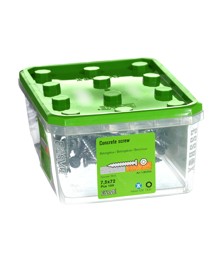 Betongskruv ecs-c försänkt Huvud fzb 7,5(6)x72