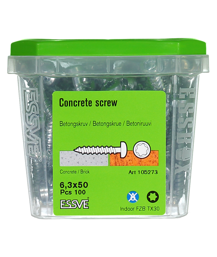 Betongskruv ecs-ps kullrigt Huvud tx30 fzb 6,3(5)x50