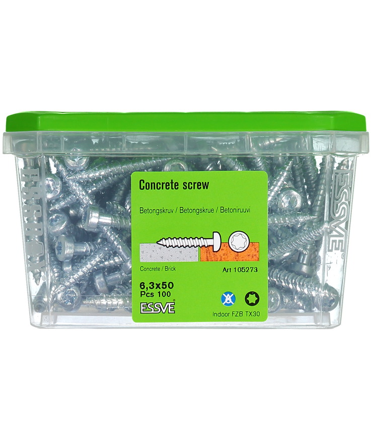 Betongskruv ecs-ps kullrigt Huvud tx30 fzb 6,3(5)x50