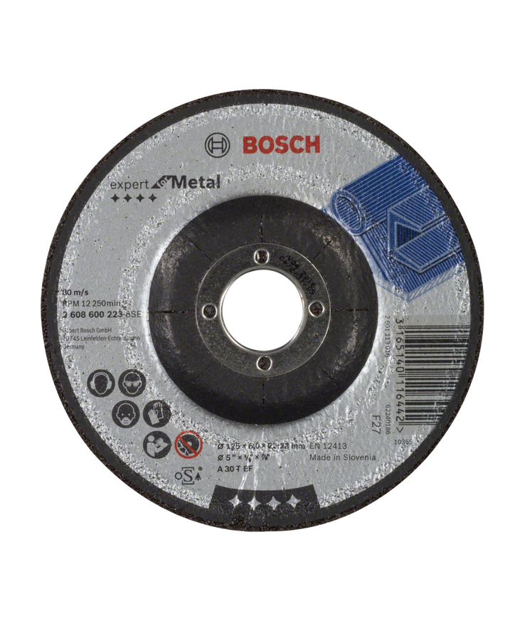 Slipskiva metall 125x6mm bosch