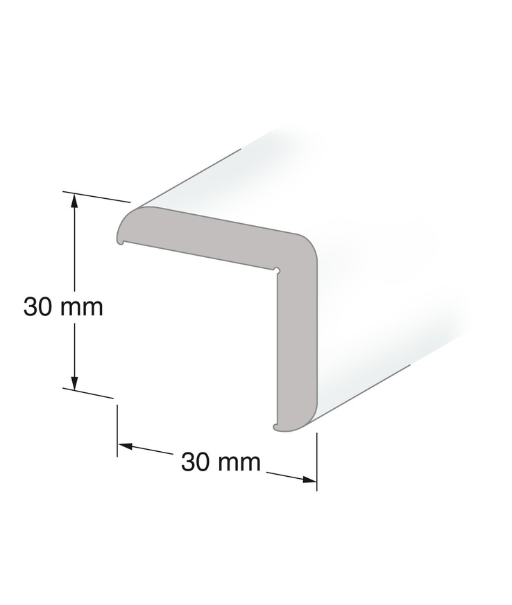 Hörnlist vit 30x30mm 250cm