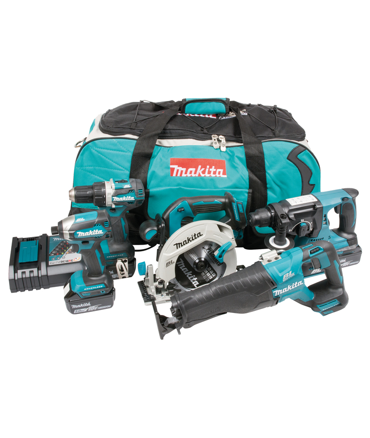 Kombokit dlx5032t makita 18v 5 Verktyg 3 batterier