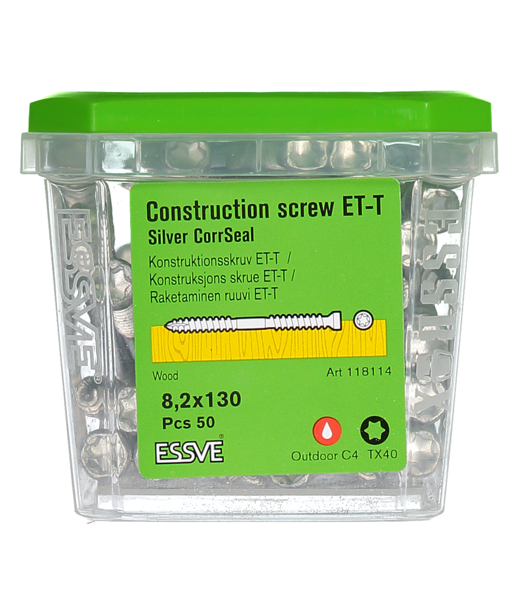 Konstruktionsskruv et-t tx40 Cyl corrseal 8,2x130