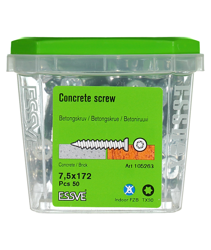 Betongskruv ecs-c försänkt Huvud fzb 7,5(6)x172