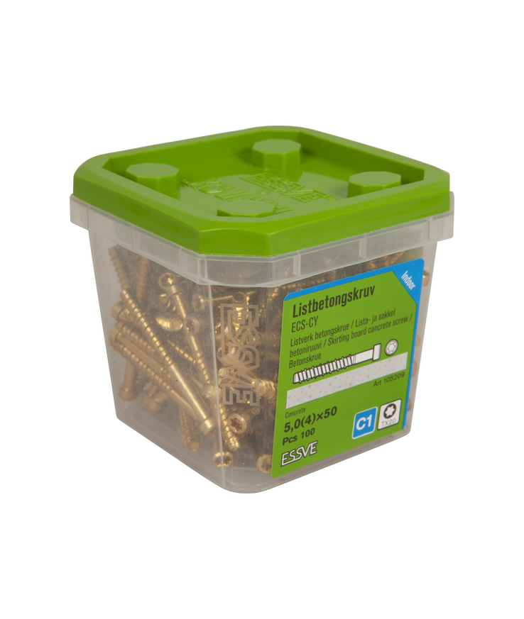 Betongskruv för eklist/sockel Ecs-cy gul fzb 5,0(4)x50