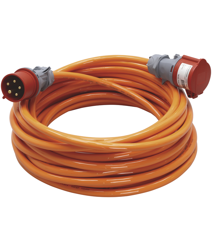 Motorkabel bygg-ström h07bq-f 5g6 ip44 32a/400v orange 20m