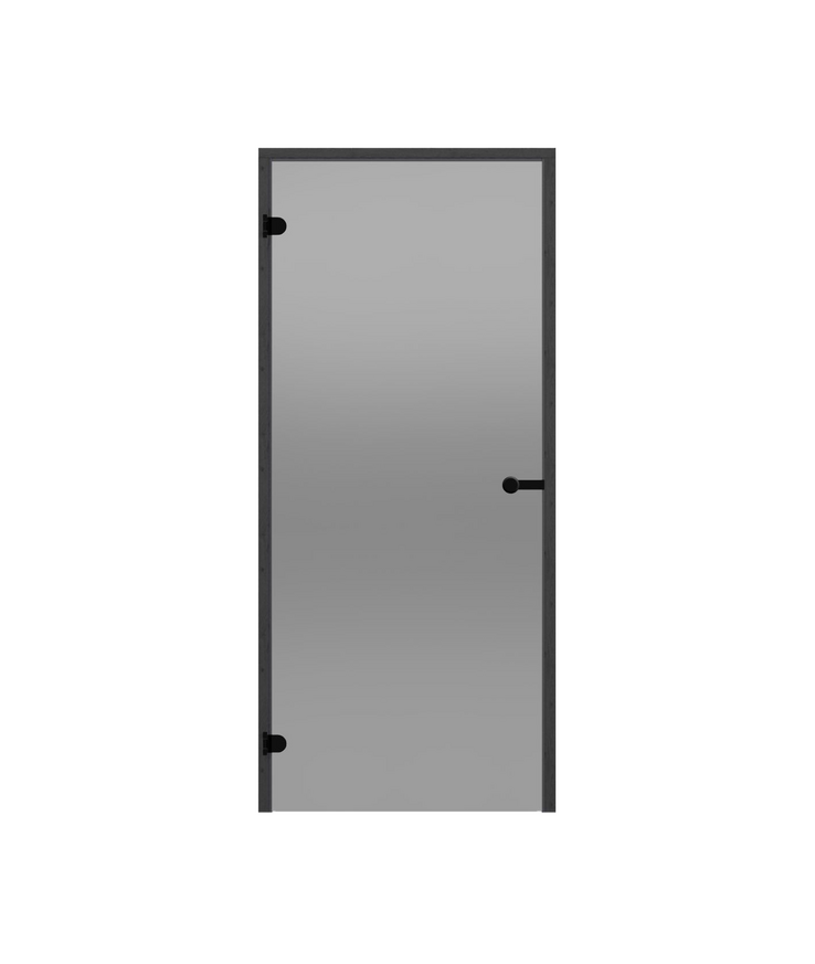 Bastudörr black line svart Frostat glas 8mm 8x21