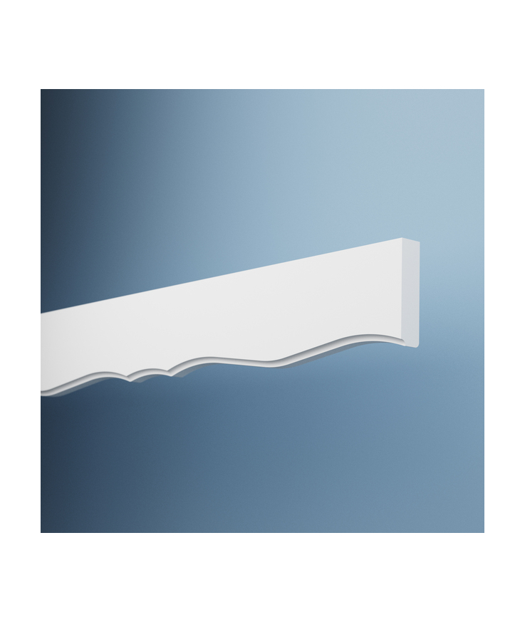 Ljusramplist toppvågad vit mdf Ncs s0502y 2440x73x16