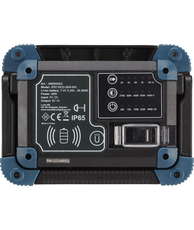 Arbetslampa flash mareld 3000 Re wr trådlös laddning