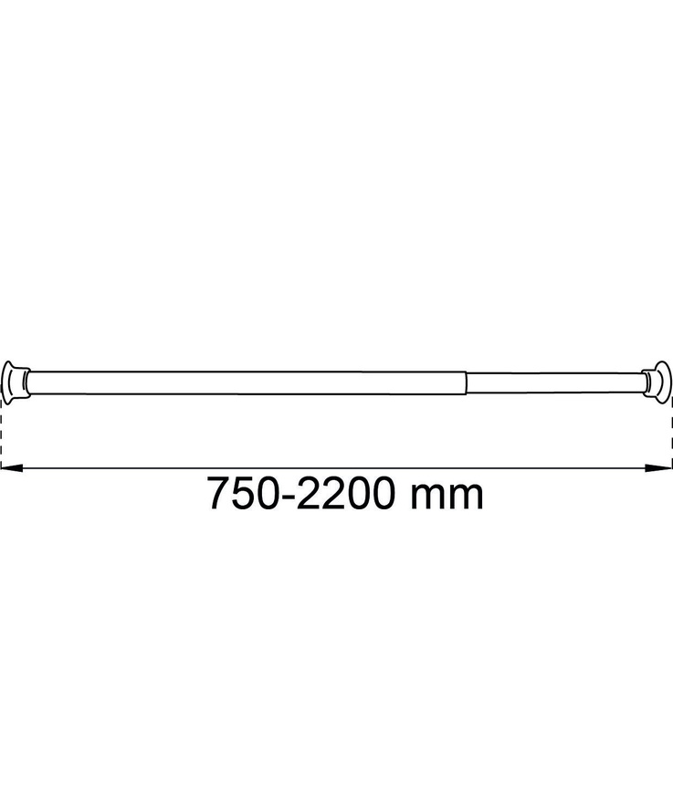 Duschstång vit 75-220cm