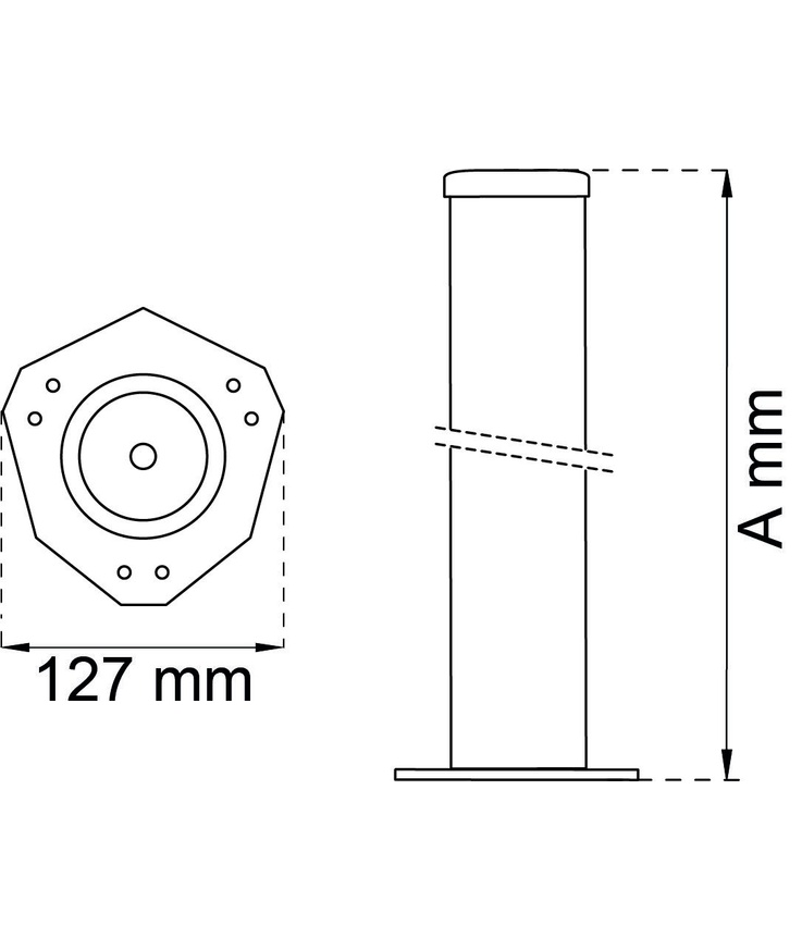 Bordsben 501 m nickel D60x870mm