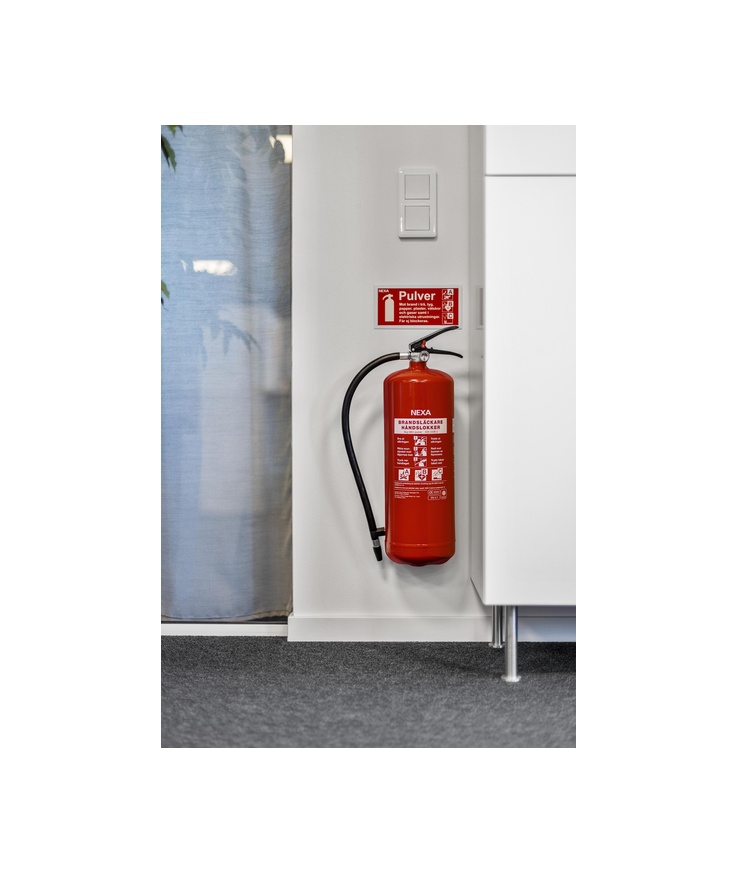 Brandsläckare röd 6kg pulver 43a 233b c nexa