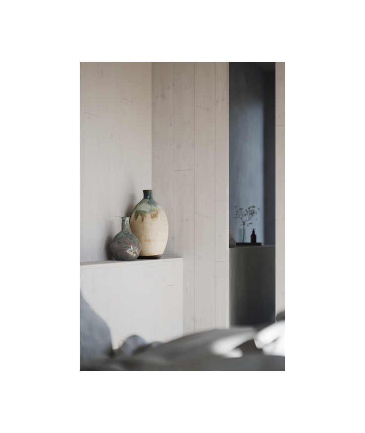 Panel slätspont putsad Superlasyr vit 8% 15x143