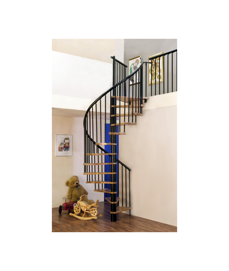 Spiraltrappa euro design ek Svart 1200mm