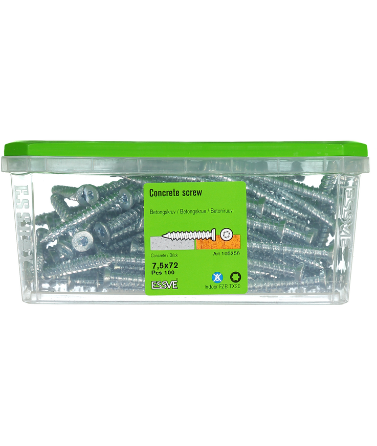 Betongskruv ecs-c försänkt Huvud fzb 7,5(6)x72