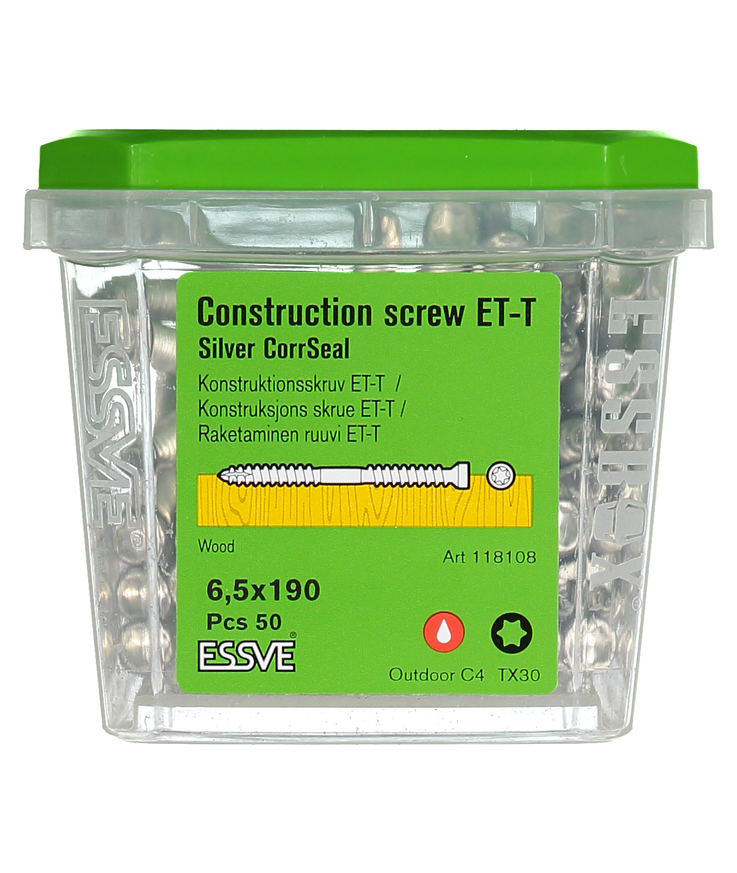 Konstruktionsskruv et-t tx30 Cyl corrseal 6,5x190