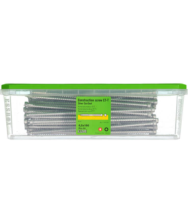 Konstruktionsskruv et-t tx30 Cyl corrseal 6,5x190