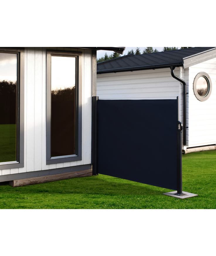 Skärm utdragbar svart 300x140cm