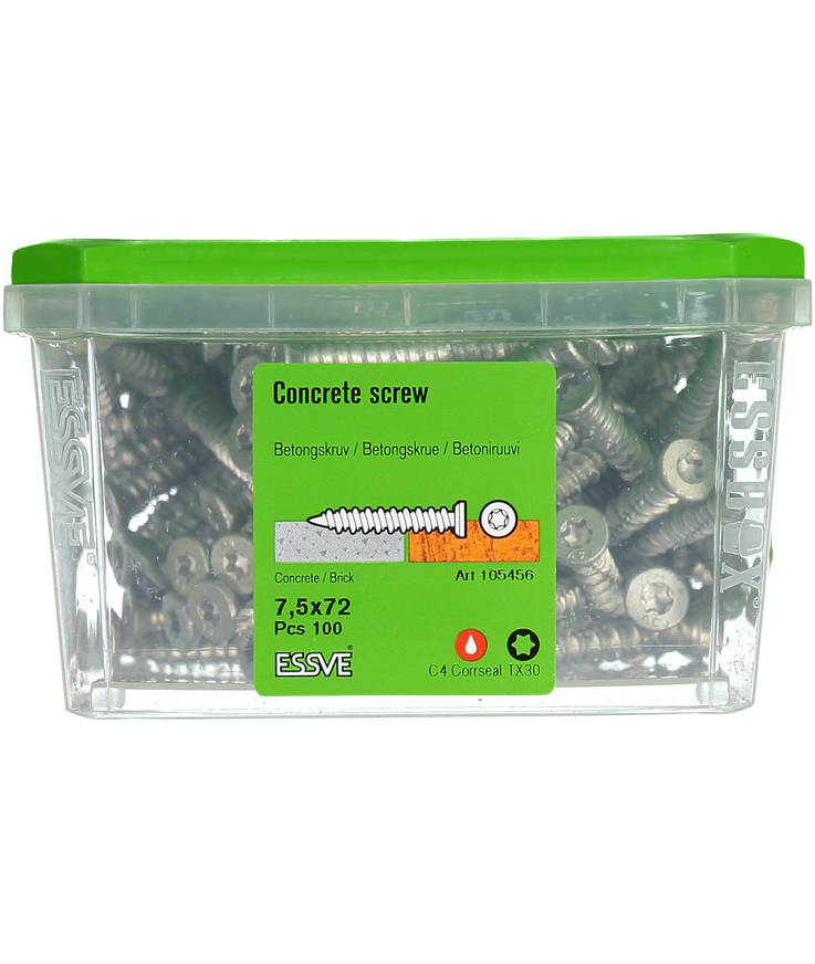 Betongskruv ecs-c försänkt Huvud corrseal 7,5(6)x72