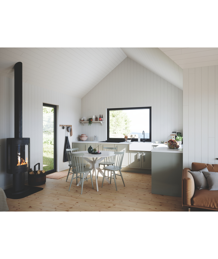 Panel slätspont putsad målad Vit s0500n 8% 15x118