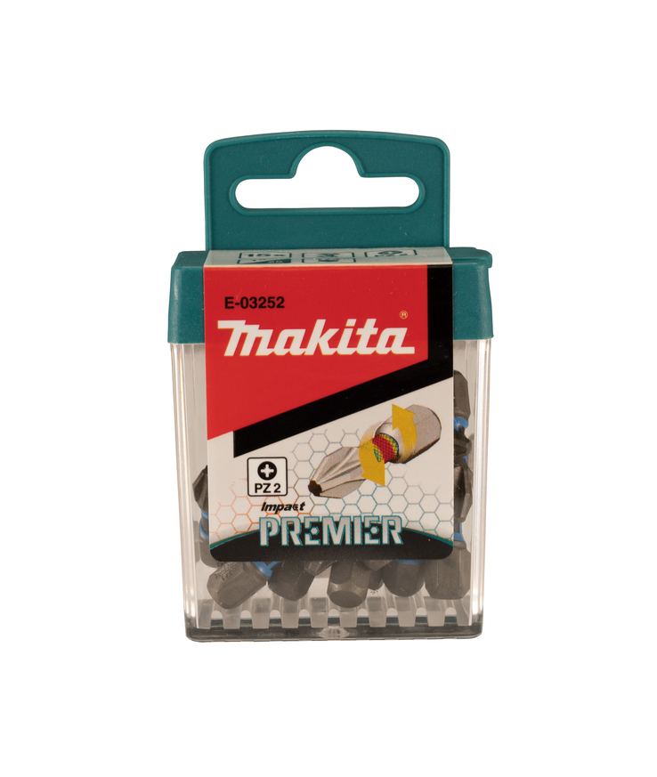 Bits torsions e-03252 makita Impact pre pz2 1/4t 25mm 15st