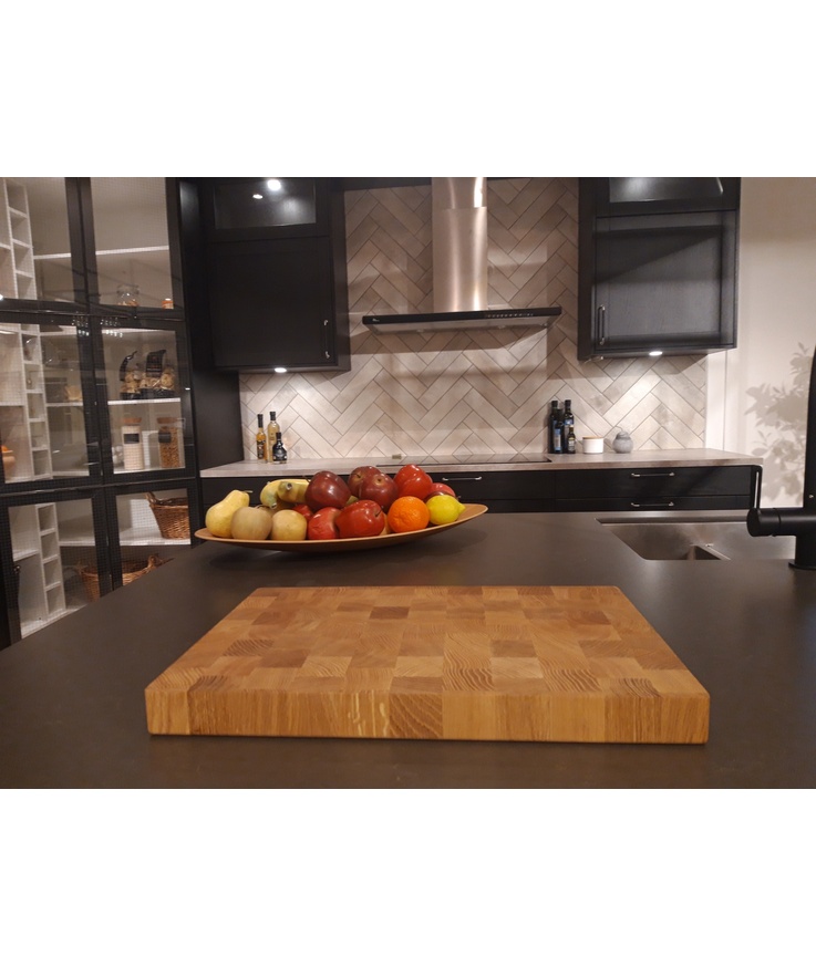 Skärbräda massiv ek ändträ 40x450x300