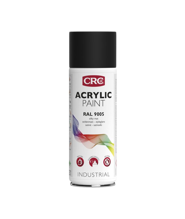 Färg akryl svart matt silk ral 9005 crc ae 400ml