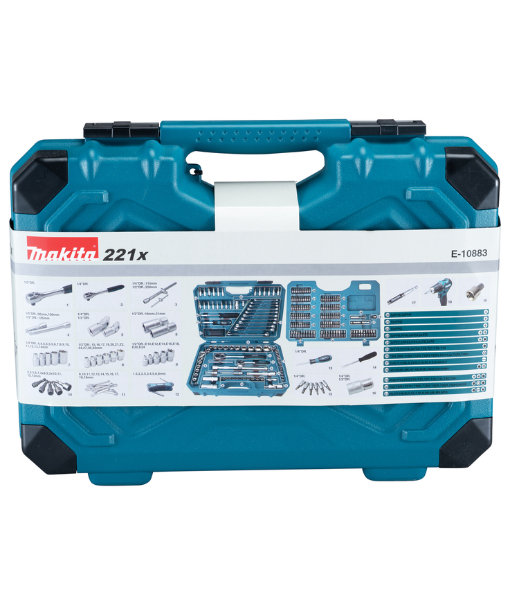 Handverktygsset e-10883 makita 221 delar