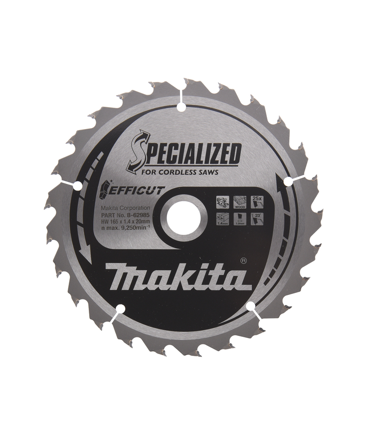 Sågklinga b-62985 makita Efficut trä 25t 165x20x1,4mm